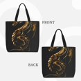 thumbnail image 2 of Fotbe Golden Dragon Tattoo Art Bolsa Tote con Estampado para Mujer, Bolsos con Cremallera, Bolsa de Hombro Casual de Gran Capacidad con Bolsillos Internos, 2 of 7