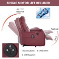 thumbnail image 6 of Power Lift Recliner Chair, Massage & Heat for Elderly, USB Charging, 155° Recline, Heavy Duty, Red, 6 of 13