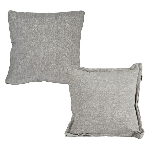 Set de 2 Cojines Decorativos (1 Cuadrado + 1 Cuadrado Grande) Peco Plata