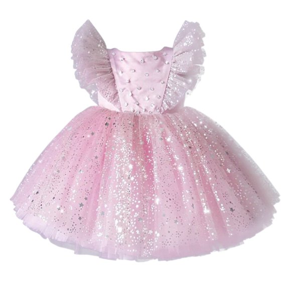 Qudderr 6M-4T Flower Girls Tutu Dress Toddler Party Formal Dress Wedding Tulle Dresses Party Gown for Kids