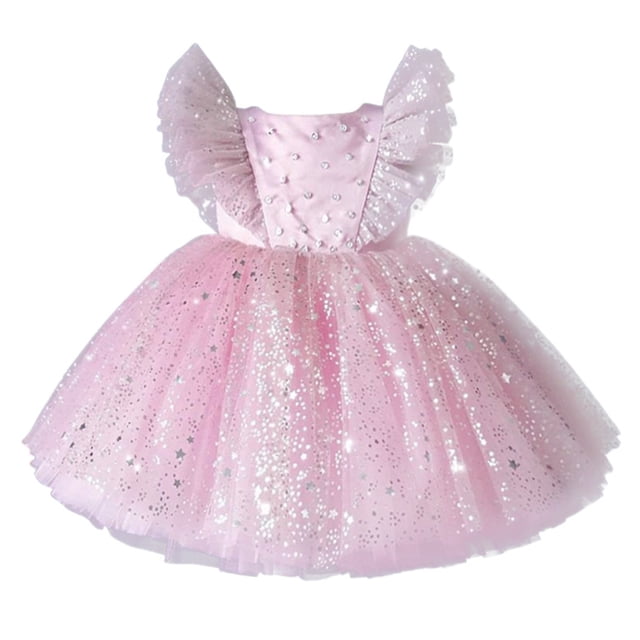 Qudderr Robe Tutu Fille 6M-4T Robe de Fête Formelle Mariage Tulle Robes de Fête pour Enfants