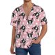 thumbnail image 1 of Balery French Bulldog Camisa Casual de Manga Corta con Botones para Hombre, Texturizada, Estilo Cubano, para Playa, Verano-XX-Large, 1 of 5