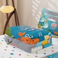 thumbnail image 5 of Manfei Cartoon Ocean Zipper Twin Comforter Sets with Fitted Sheet and 2 Pillowcases, Kawaii Whale Shark Zipper Bedding Set, Bright Blue, Polkadot Reversible, 4-Piece, 5 of 7