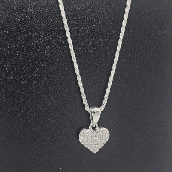 Pori Jewelers Silver 925 0.20ct, Clarity VVS1 Color D, Bezel Heart Shapped Moissanite 4MM Pendant - Simulated Diamond Gift for Woman