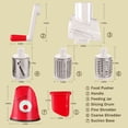 thumbnail image 6 of EDEFISY Rotary Cheese Grater - 3-in-1 Stainless Steel Manual Drum Slicer, Rotary Graters for Kitchen, Food Shredder for Vegatables, Nuts and Chocolate (Red), 6 of 6