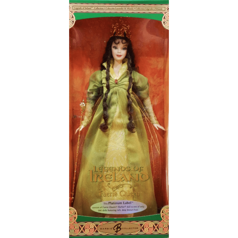 Barbie Legends of Ireland Faerie Queen Brunette Doll 2004 Platinum