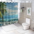 thumbnail image 7 of Orinice Palm Tree Beach Bathroom Decor Set Colorful Luxurious Graphic Print Polyester Fabric Shower Curtain with Hooks 36x72, 7 of 7