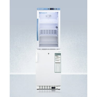 Stacked vaccine refrigerator-freezer combination