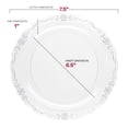thumbnail image 7 of Smarty 7.5" Clear Silver Vintage Round Disposable Plastic Salad Plates 120ct, 7 of 7