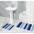 thumbnail image 3 of mDesign Striped Microfiber Bathroom Spa Mat Rugs/Runner, Set of 3 - Blue, 3 of 9