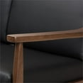 thumbnail image 3 of Baxton Studio Venza Ensemble de Canapé Rembourré 3 Pcs en Noir et Marron, 3 of 6