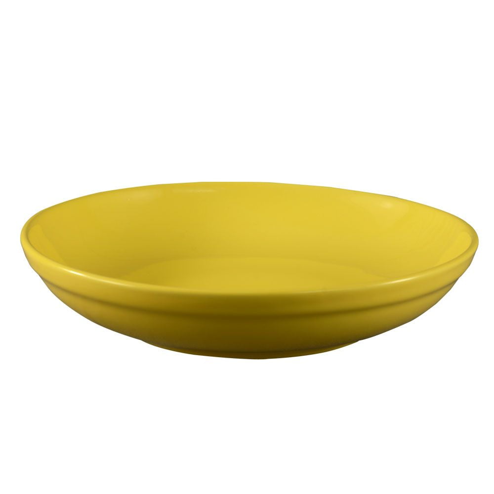 HOME SUNDAY BRUNCH STONEWARE YELLOW SALAD PLATE 9 1/8" SCALLOPED 