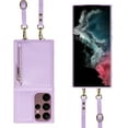 thumbnail image 4 of Nalacover RFID Blocking Wallet Case for Samsung Galaxy S22 Ultra, Shockproof PU Leather Magnetic Button Zipper Purse Card Slots & Kickstand Crossbody Phone Case with Shoulder & Wrist Strap,Purple, 4 of 12