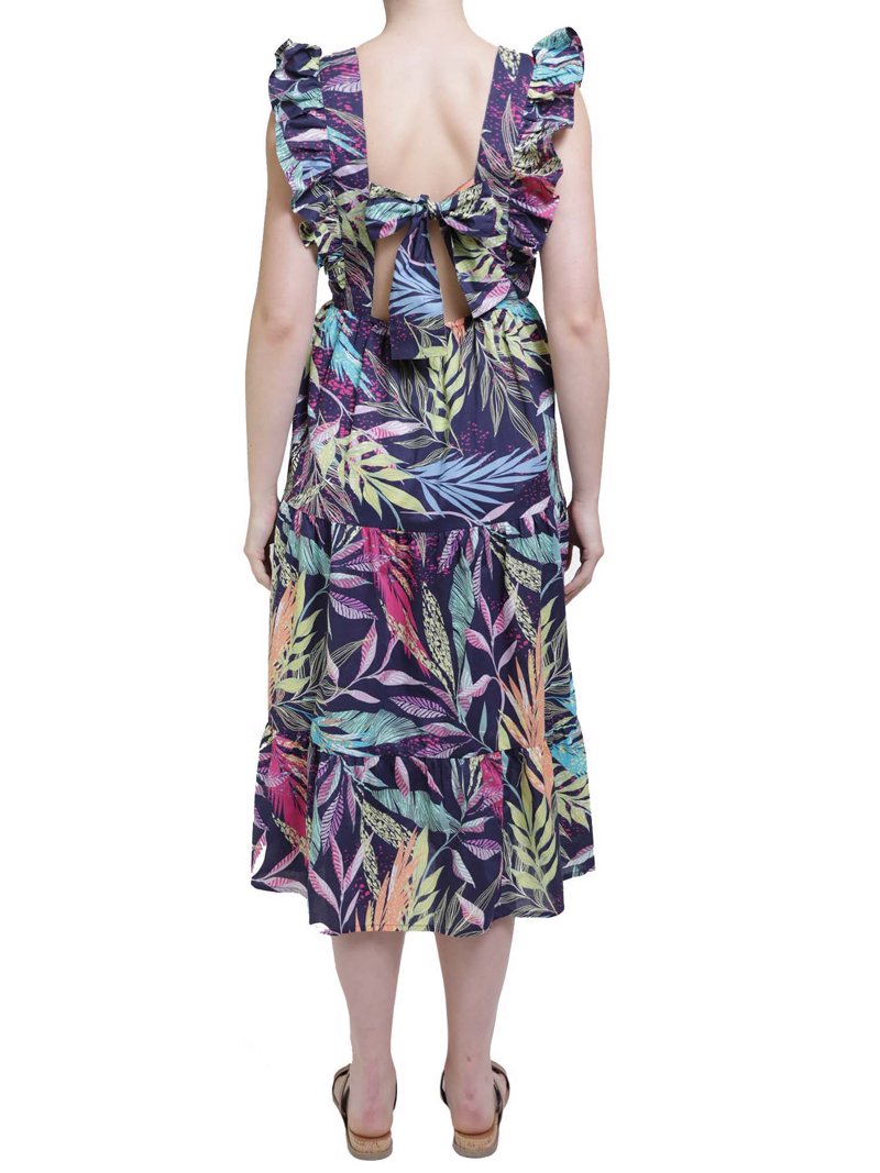 beachlunchlounge Alicia Maxi Dress Open Back with Tie Detail Casual Dress  (Women's), Size XS - Walmart.com