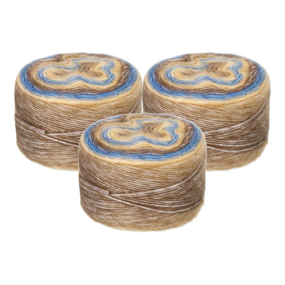 Unique Bargains Gradient Cake Cotton Acrylic Wool Mixed Grey Yarn, 300g, 3 Pack
