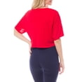 thumbnail image 5 of MixMatchy Women's Basic Solid Boxy Short Sleeve Crop Top, 5 of 6