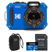 PIXPRO WPZ2 16MP Full HD Waterproof Rugged Digital Camera, Blue, Bundle with 32GB Memory Card and Camera Bag