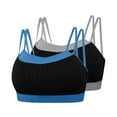thumbnail image 2 of Hurxie 2 Pack High Impact Sports Bras for Women, Running Bra Workout Crop Tank Tops Longline Sports Bra Push up Sky Blue ,XL, 2 of 7