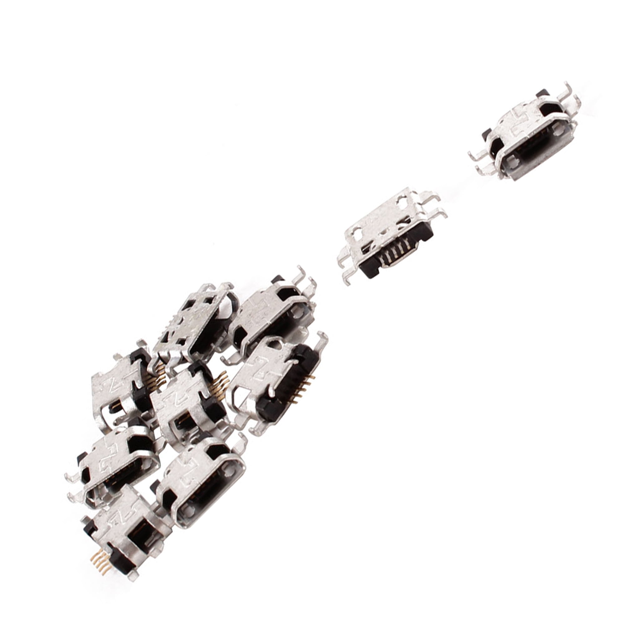 10 Pcs Type B Micro USB 5 Pin Female Mount Jack Connector Port Socket