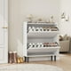 thumbnail image 4 of Yeshouse Gabinete zapatero de madera con 2 cajones abatibles y estante ajustable, almacenamiento oculto, 4 of 7
