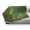 thumbnail image 2 of Rainforest Soft Flannel Fleece Blanket, Mystic Dreamland Butterflies Fairytale Land Grass Flowers Lizard Romantic Scenic Art, Cozy Plush for Indoor and Outdoor Use, 50" x 70", Green, by Ambesonne, 2 of 5