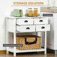 thumbnail image 5 of HOMCOM Coffee Bar Cabinet, Sideboard Buffet Cabinet, Kitchen Cabinet with 4 Drawers and Slatted Bottom Shelf for Kitchen, Living Room, White, 5 of 8