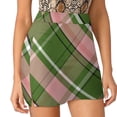 thumbnail image 3 of Pink And Green Preppy Plaid Women's skirt With Hide Pocket Tennis Skirt Golf Skirts Badminton Skirts Running skirts Pattern, 3 of 7