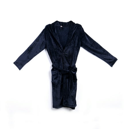 

Casaul Men s Plush Shawl BathRobes with Sashes Men Soft Long Sleeve Side Pockets Cloak Winter Solid Warm Dressing Gown