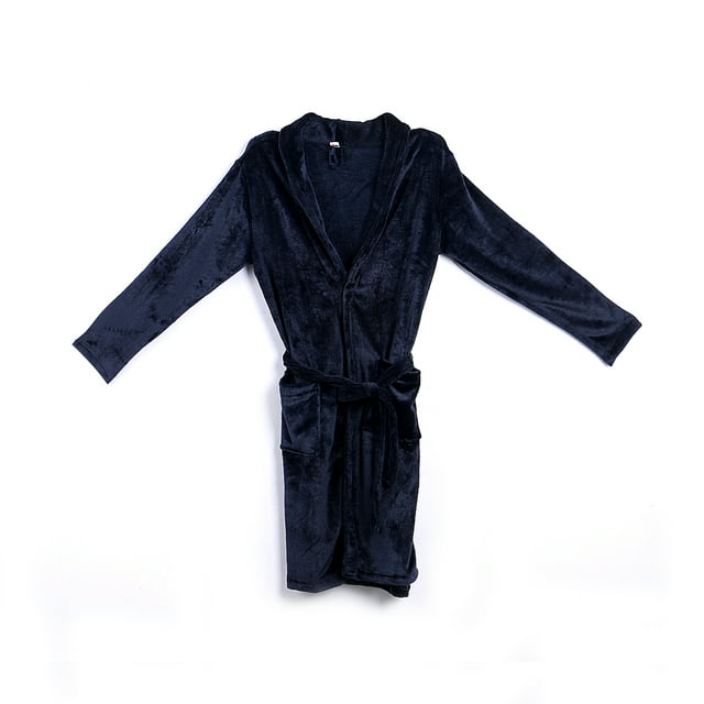 FOCUSNORM Peignoir Châle pour Homme Peignoir Manteau Longue Robe Rembourrée Plus Velours Vêtement de Nuit