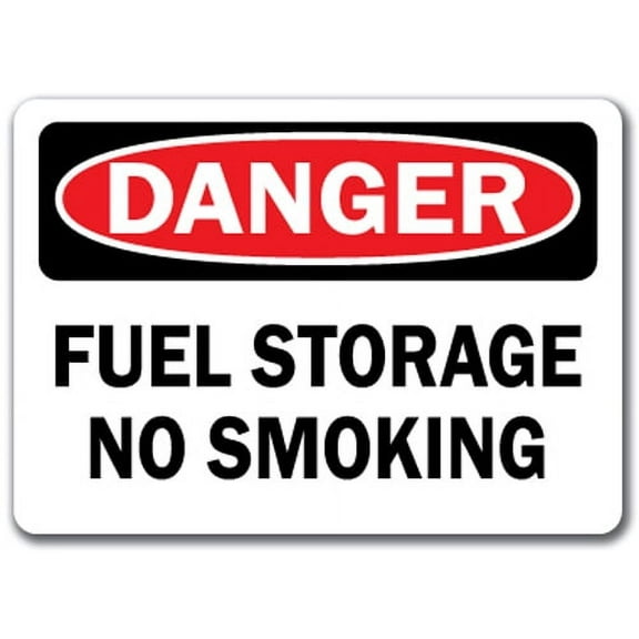 Danger Sign - Fuel Storage No Smoking - 10" x 14" OSHA Safety Sign