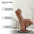 thumbnail image 3 of Mcombo Faux Leather Reclining Chairs with Ottoman, 360 Degrees Swivel Recliners with Massage 4999(Saddle), 3 of 8