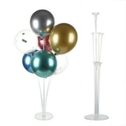 NEANEWSY 2 Pack 28" Height Table Balloon Stand Kit, Clear Balloon Stand Kit with 7 Sticks 7 Cups and 1 Base for Birthday Party Decorations and Wedding Decorations