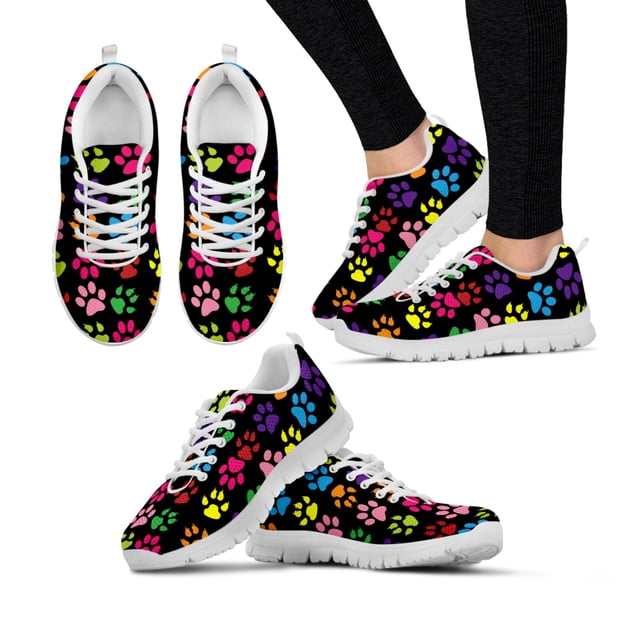 Zapatos ligeros para exteriores con estampado de pata de perro de dibujos animados en color, zapatos cómodos de verano transpirables, zapatos de baloncesto