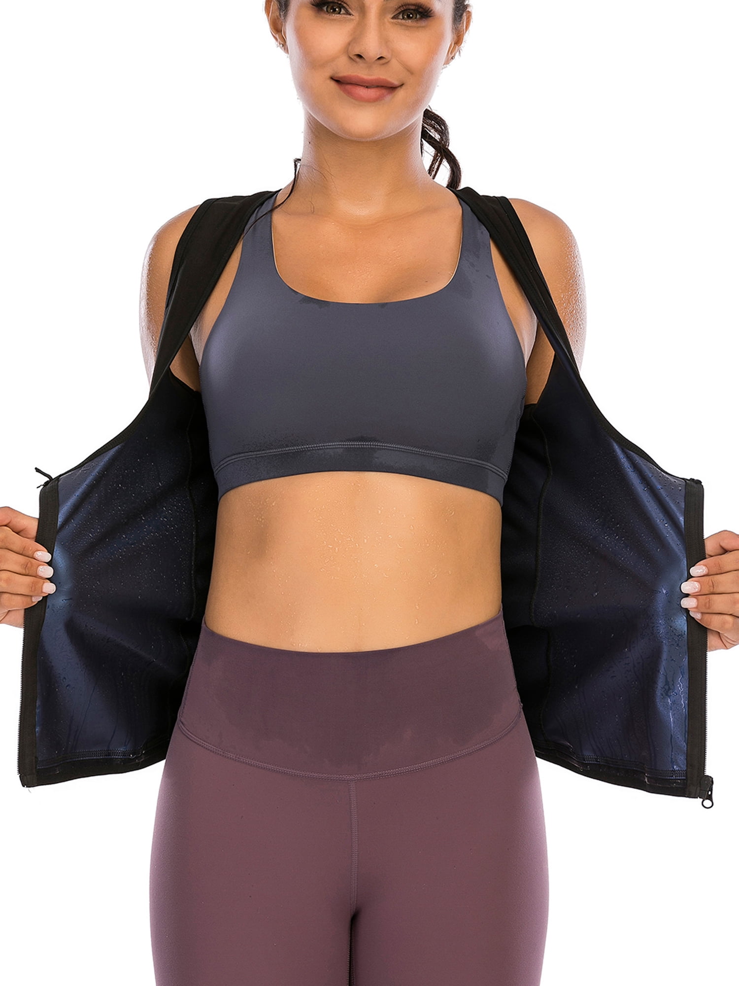 Hopgo Waist Trainer Sweat Vest for Women Weight Loss Plus Size Sauna Corset Belt Slimming Body Shaper 
