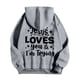 thumbnail image 5 of MHFRRA Sudaderas y Sudaderas para Hombre, Informales, Holgadas, con Estampados para Otoño E Invierno Gris claro, 5 of 5