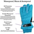 thumbnail image 3 of Gant de Ski Imperméable pour Enfants avec Crêtes (Turquoise, 5-6 Ans), 3 of 5