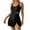Black, variant on Uaswgudfs Womens Swimwear Stylish One-Piece Swimsuit with Mesh Waist Detail and Adjustable Skirt Ties for a Chic Pool or Beach Look Army Green L