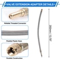 thumbnail image 3 of 1 juego de extensión de válvula de llanta de cobre de 45 grados con extensor de vástago de llanta de acero inoxidable universal de 350 mm para automóvil, motocicleta, RV, camión, bicicleta, 3 of 6