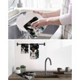 thumbnail image 5 of Easter Bunny Kitchen Dish Towels for Drying Dishes Set of 4, Eucalyptus Leaves Rabbit Flowers Black Waffle Weave Microfiber Hand Tea Bathroom Towels Quick Dry & Absorbent Towel 12x12, 5 of 7