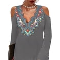 thumbnail image 3 of Gvmfive Women Boho Printed T-shirt Dress Long Sleeve Casual Loose Dress, 3 of 4