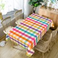 thumbnail image 3 of Tchckioa Colorful Grid Tablecloth for Kitchen,Rectangle Waterproof Table Cover Decor,60x120 Inch, 3 of 5