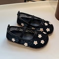 thumbnail image 7 of Rggeeun Toddler Girls Sandals Open-Toe -On Slide Mesh Breathable Fabric Hollow-Out Design Narrow With Flower Non- Flat Heel For Daily Play Sweet Shoes,Black,2.5-3 Years, 7 of 7