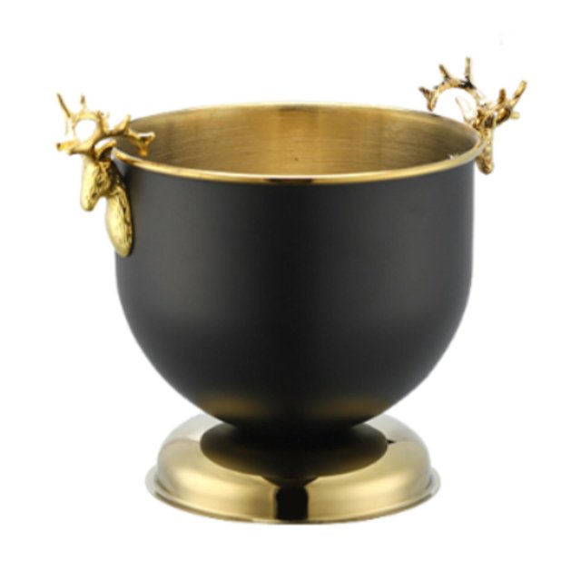 Cubo de hielo para fiesta, contenedor multiusos, contenedor de bebidas resistente, cubo de vino para barbacoa, decoración de fiestas KTV al aire libre negro