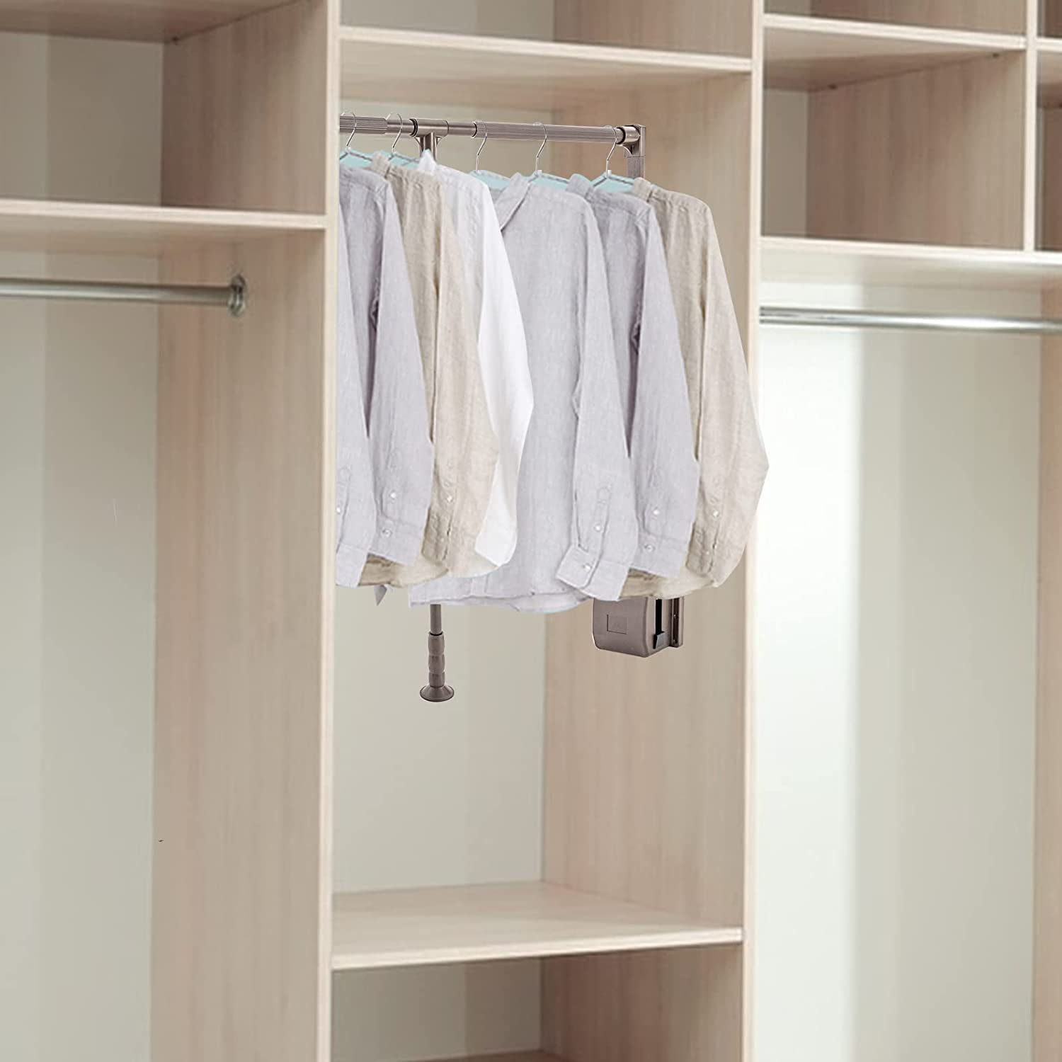 Miumaev Pull Down Closet Rods Closet Organizer Pull Down Clothes