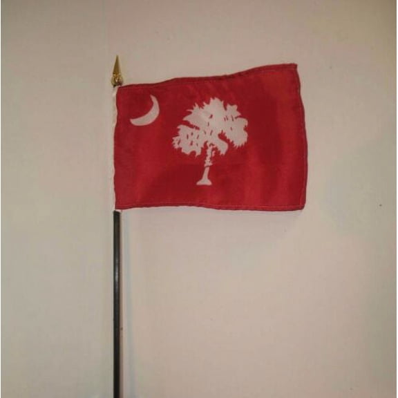 South Carolina Red State Flag 4"x6" Desk Table Stick