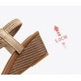 thumbnail image 6 of Wedge Gladiator Sandals for Women Peep Toe Mid Heel Bohemian Beach Sandals Summer Shoes, 6 of 9