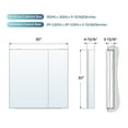 thumbnail image 3 of WELLFOR 30" x 30" Bi-View Medicine Cabinet with Mirror, Surface Mount or Recessed Mirror Medicine Cabinet for Bathroom, Anodized Chrome Aluminum Frame, Bathroom Mirror Cabinet with Storage, Two Door, 3 of 9