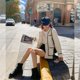thumbnail image 3 of Suéter de cachemira de visón blanco para mujer, abrigo de estilo perezoso, coreano, Retro, negro, suelto, cuello redondo, cárdigan de punto, moda de otoño e invierno, 3 of 4