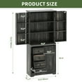 thumbnail image 4 of Uforic Pantry Storage Cabinet with Doors & Drawers, Kitchen Cabinet with Shelves, Dark Oak, 4 of 8