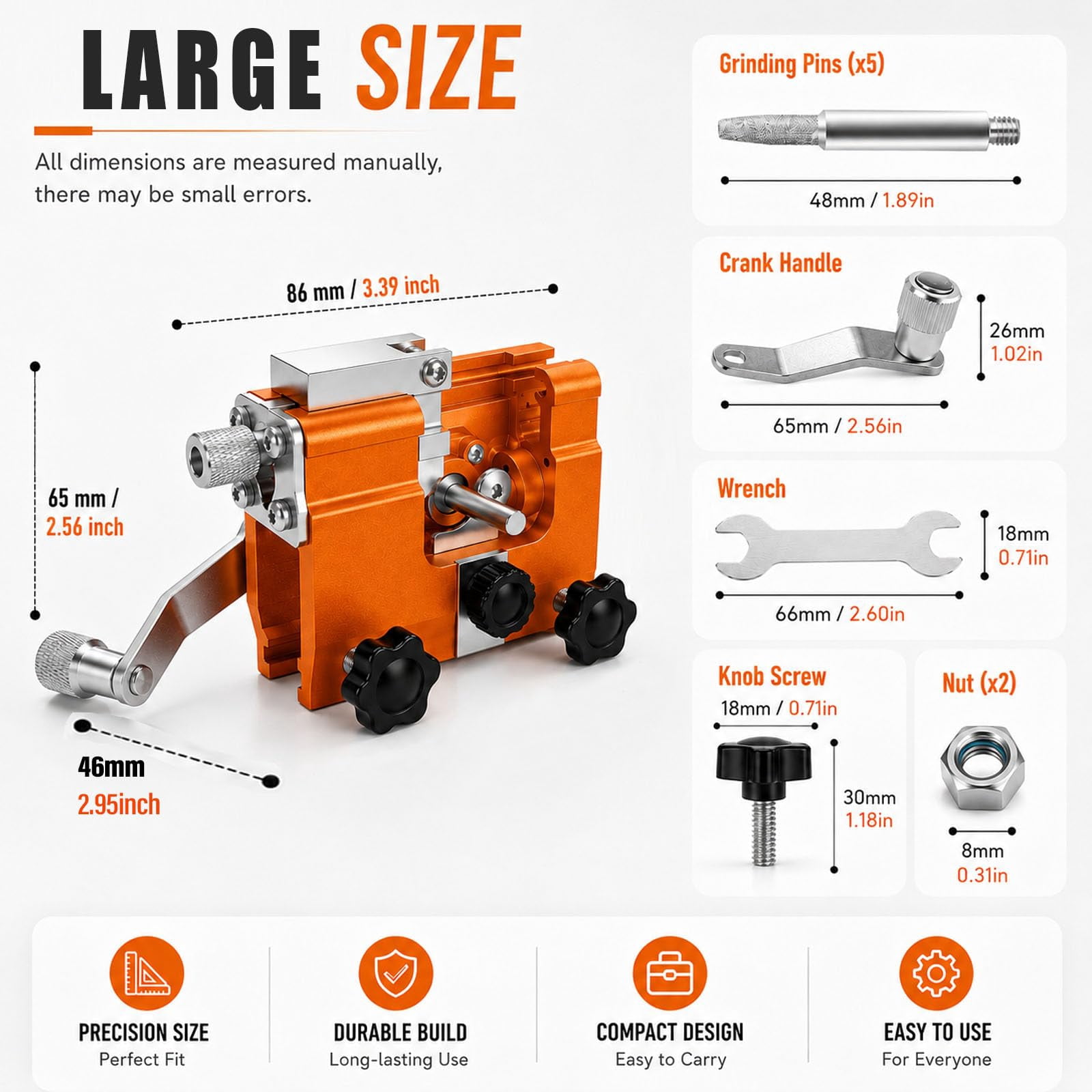 Lumanee Razor wolf Chainsaw Sharpener - Portable Kit with 5 Stones, Sharpen in 3-5s, fits any 4-22" chainsaw. Beginner-friendly, portable 5-stone kit includes wrench